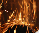 Sparks comming from an angle grinder